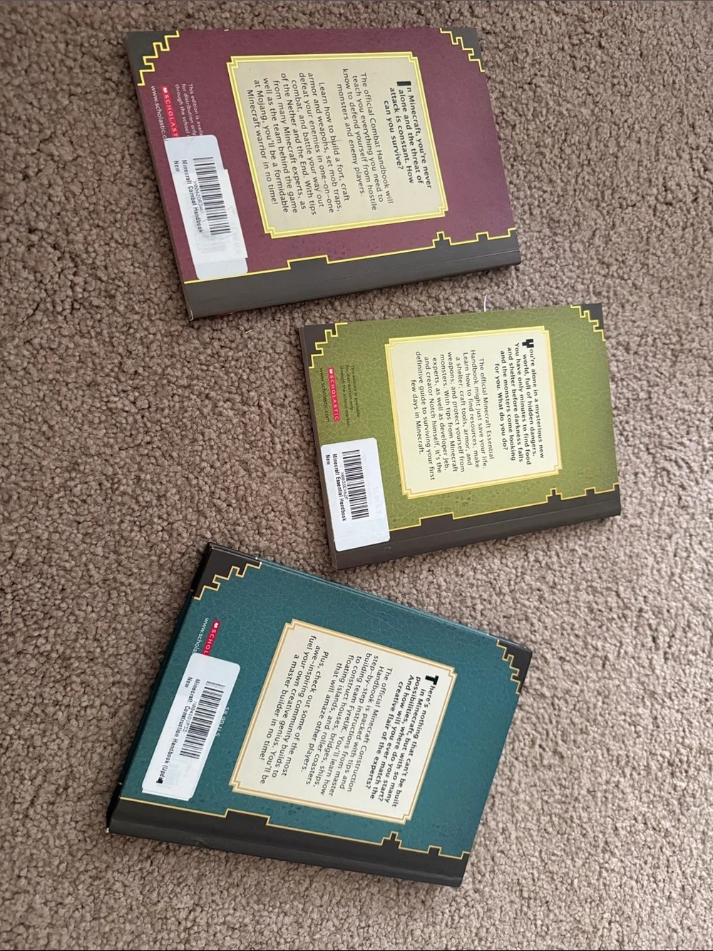 Minecraft Hardcover Handbook Bundle - Red, Green, Blue Covers